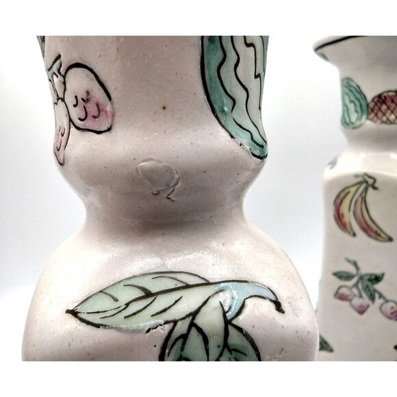 Taper Candle Holders Chinoiserie Hand Painted Vintage Floral Pastel Pair 8.3 In - Picture 12 of 13